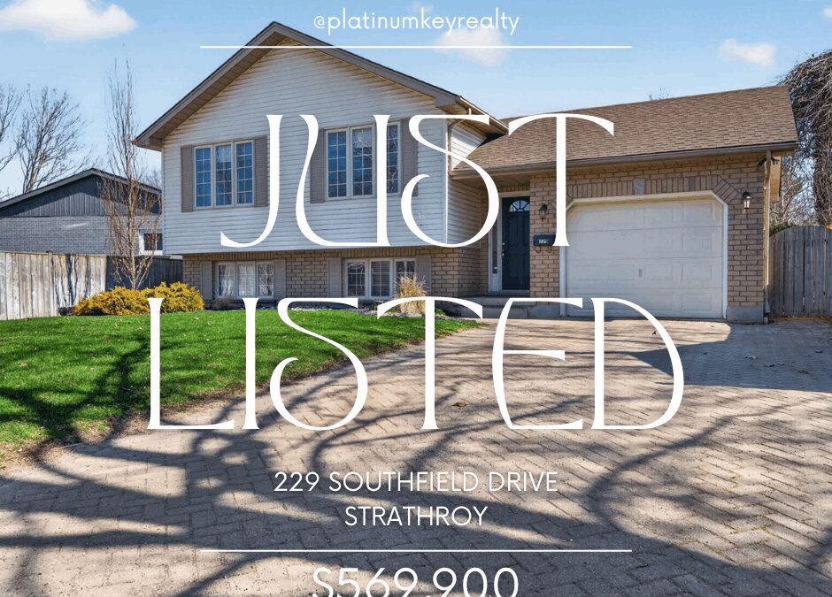 New Strathroy listing! 229 Southfield Dr – $569,900
