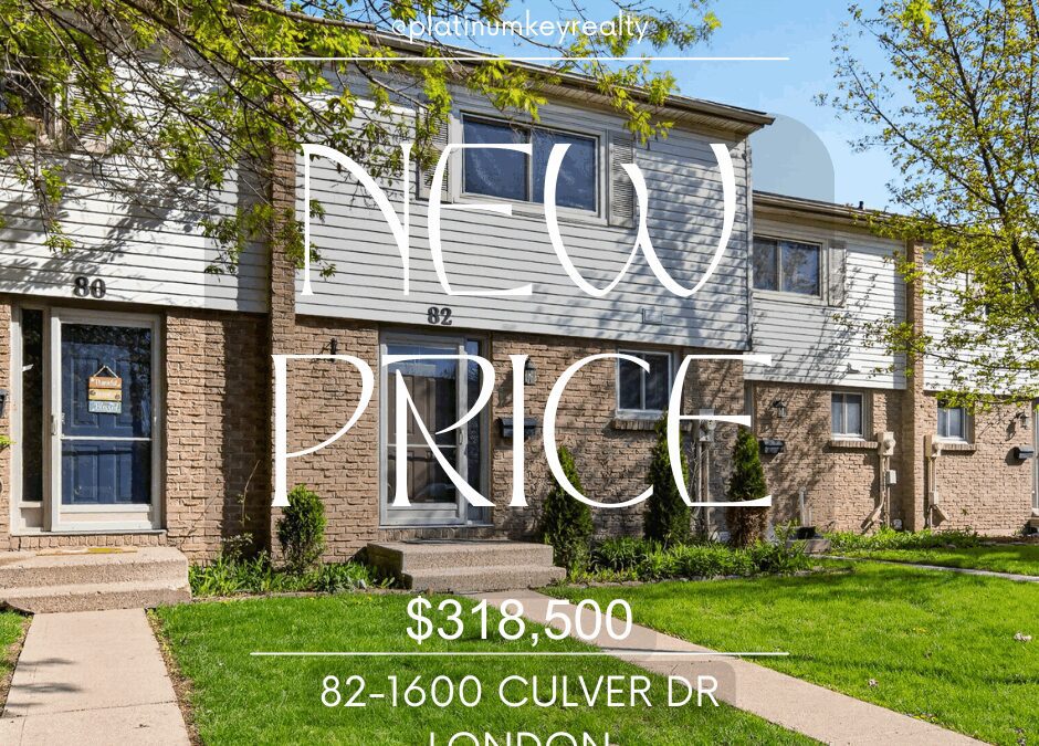 New Price! #82-1600 Culver Drive, London – $318,500