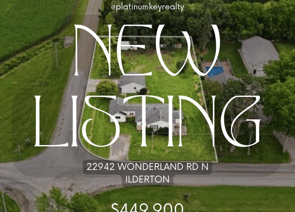 New Ilderton listing! 22942 Wonderland Rd N – $449,900