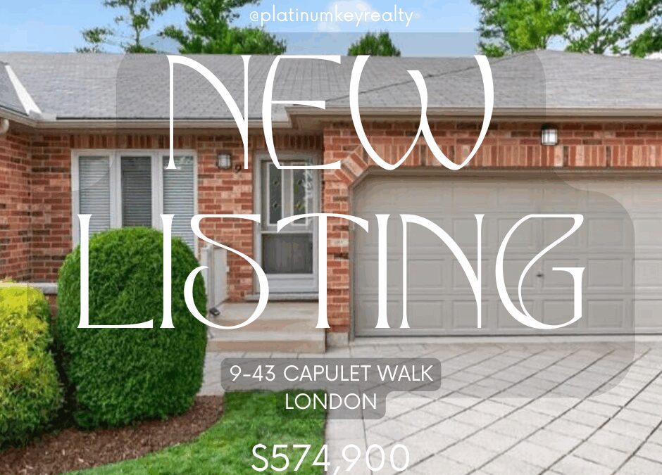 Just listed in London! 9-43 Capulet Walk – $574,900