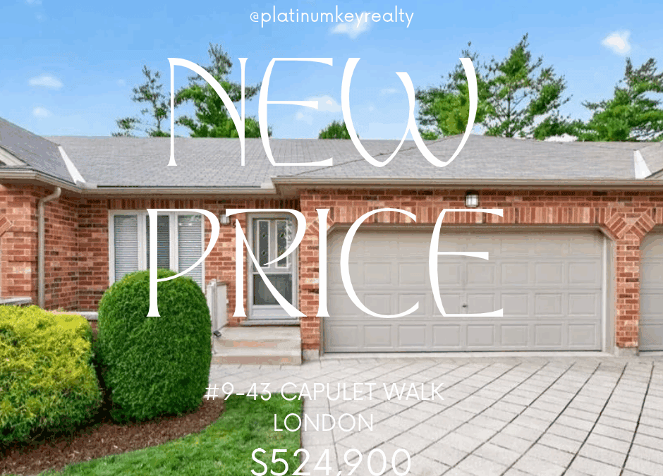 New price!! 9-43 Capulet Walk, London – $524,900